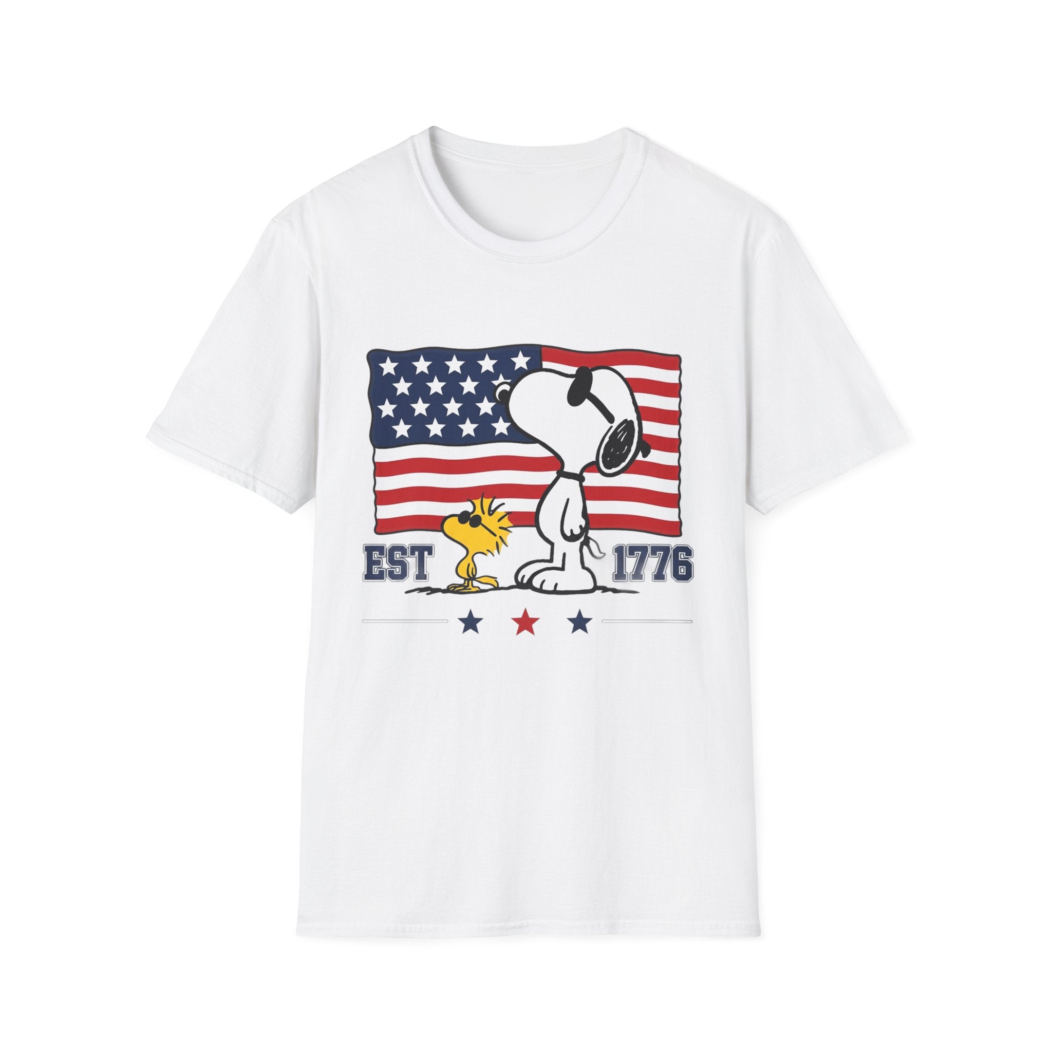 Snoopy American Flag T-Shirt — "Est. 1776" Patriotic Peanuts Tee