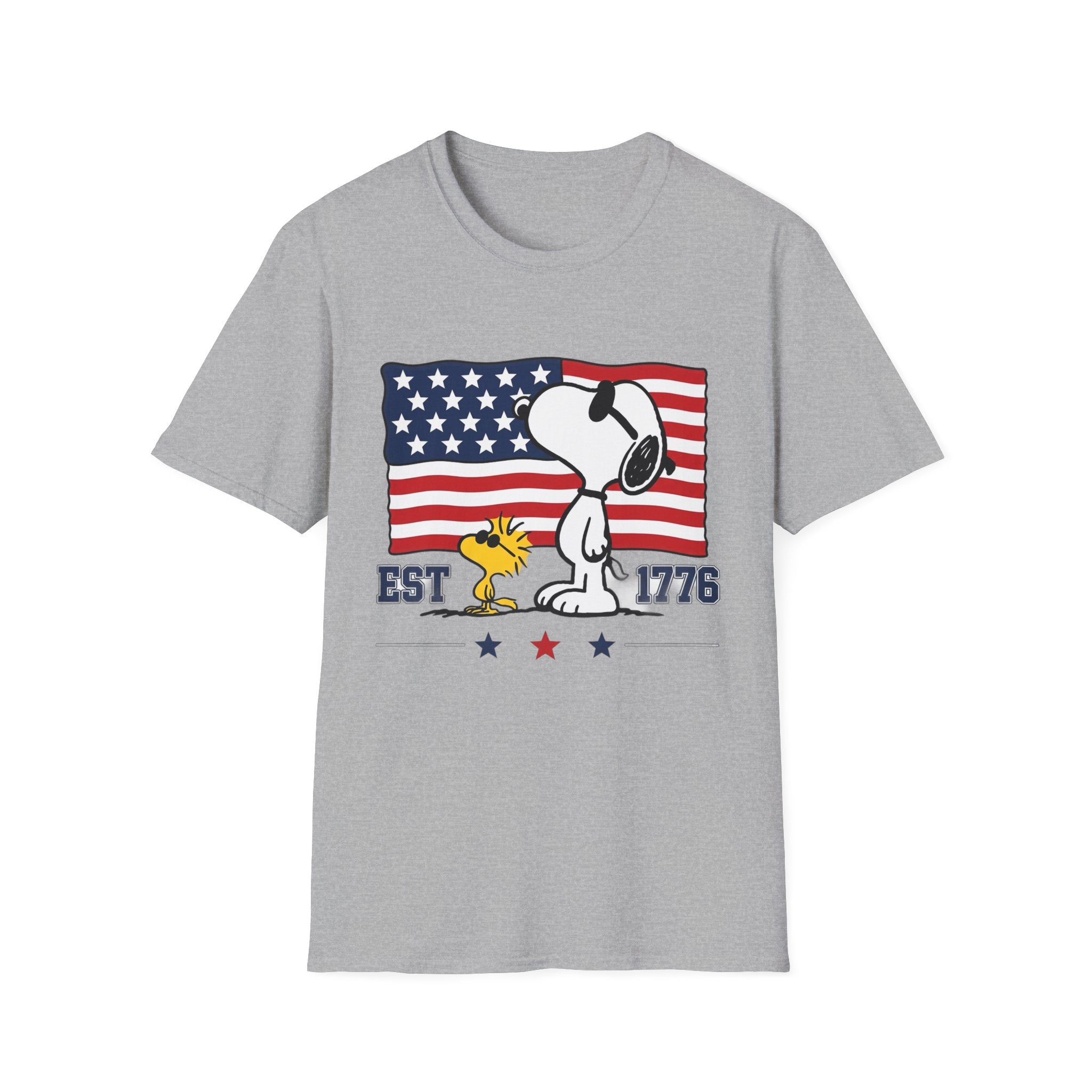 Snoopy American Flag T-Shirt — "Est. 1776" Patriotic Peanuts Tee