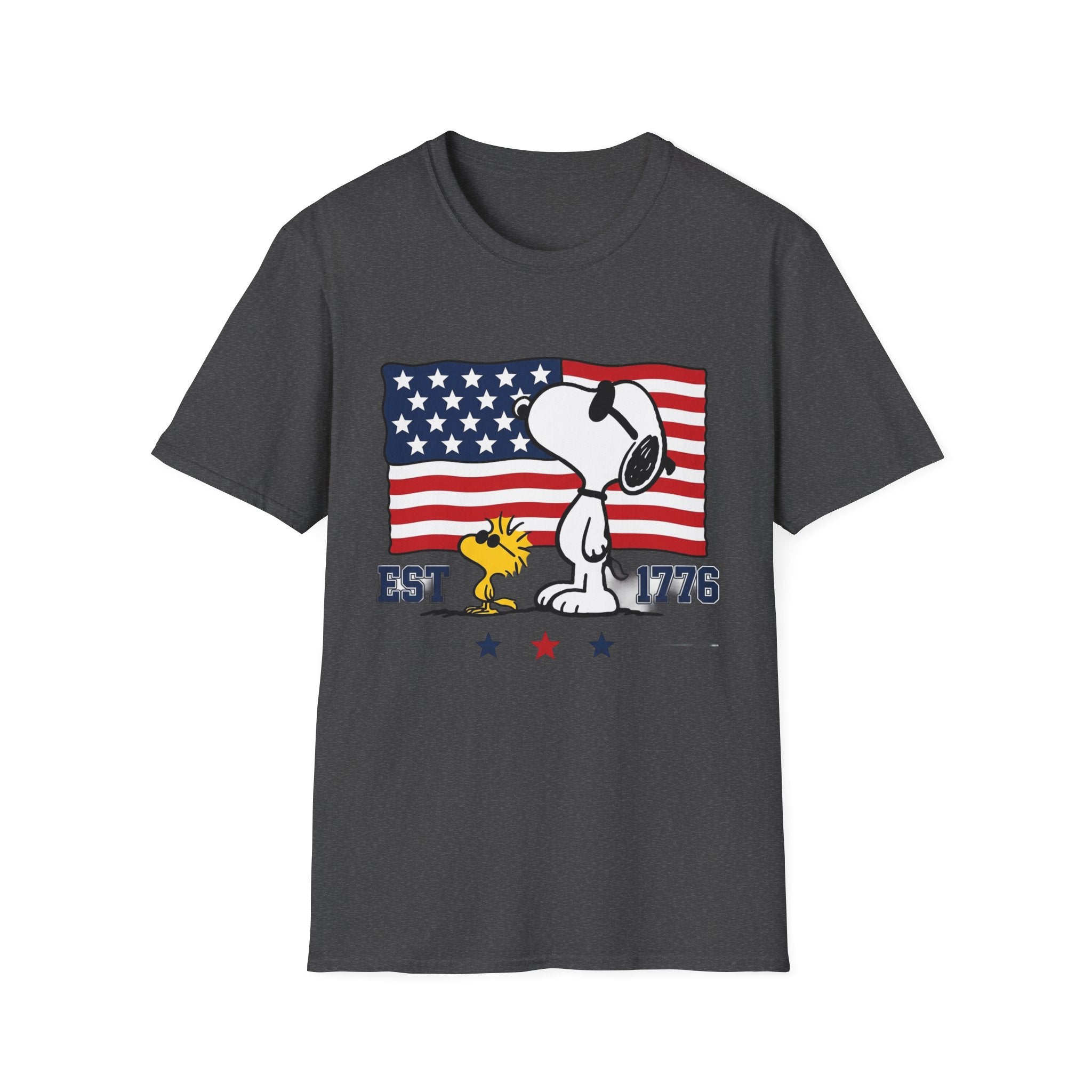 Snoopy American Flag T-Shirt — "Est. 1776" Patriotic Peanuts Tee