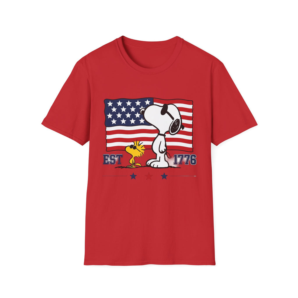 Snoopy American Flag T-Shirt — "Est. 1776" Patriotic Peanuts Tee