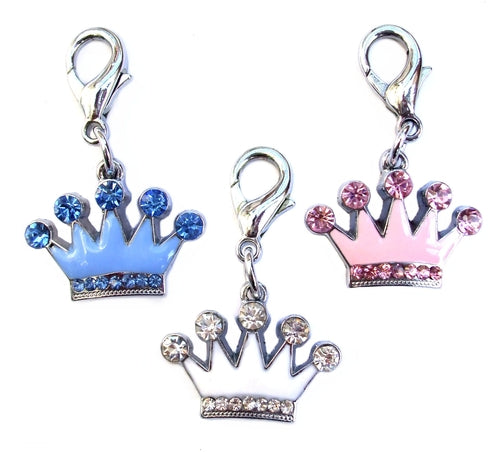 Crown Crystal & Enamel Pet Dog Cat Charms